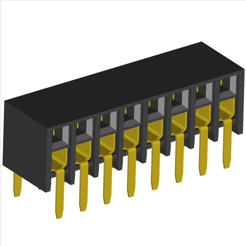 2.00mm PCB Socket Double Rows Horizontal Entry Dip Type.